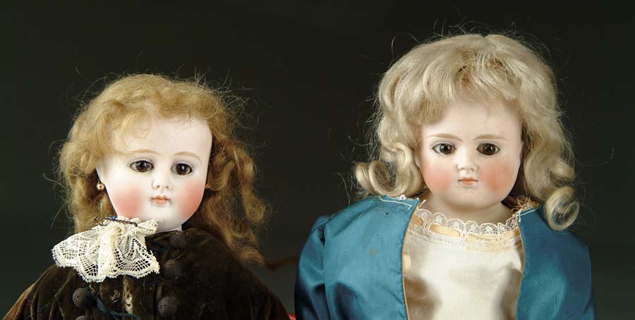 Appraisal: LOT OF TWO CLOSE MOUTH GERMAN BISQUE SHOULDER HEAD DOLLS