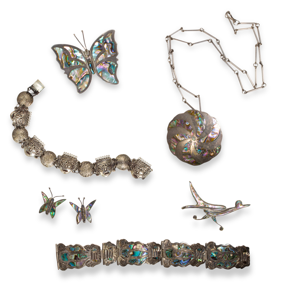 Appraisal: A GROUP OF SILVER JEWELRY A group of silver jewelry