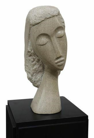 Appraisal: Stone sculpture Female Bust signed Laliberte attributed by consignor to