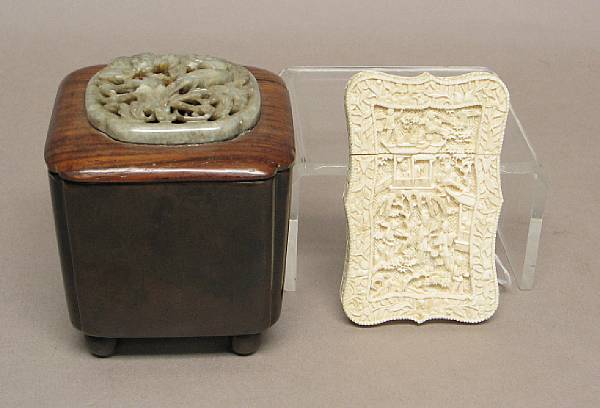 Appraisal: Two small decorations one a th Century carved export ivory