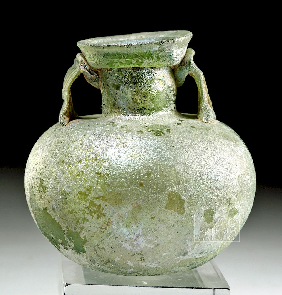 Appraisal: Roman Glass Aryballos - Stunning iridescence Roman Empire Imperial Period