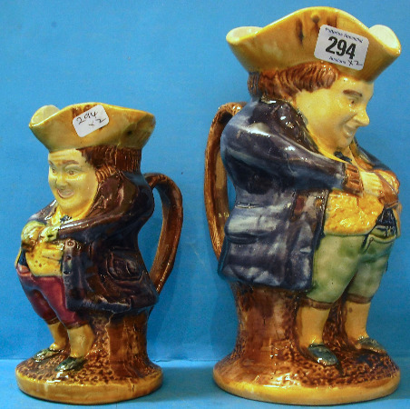 Appraisal: Early th Century Majolica Toby height cm and Similar smaller