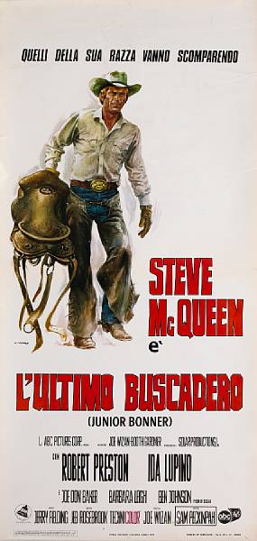 Appraisal: A pair of Steve McQueen movie posters comprising L'Ultimo Buscadero