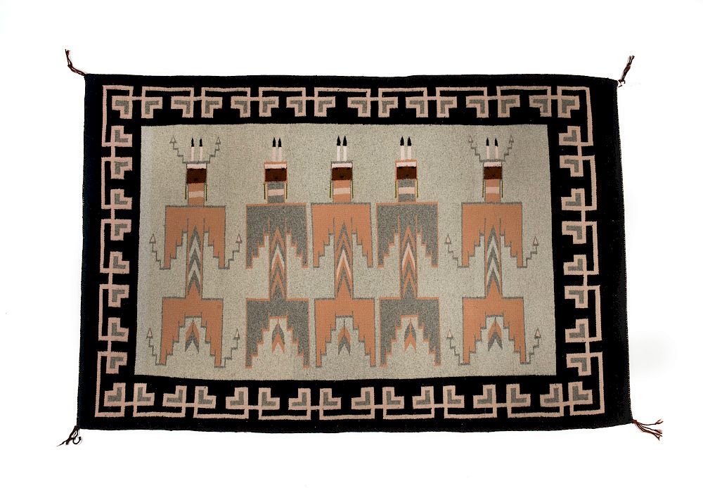 Appraisal: Navajo Bird Yei Rug Navajo Bird Yei Rug commerical yarn