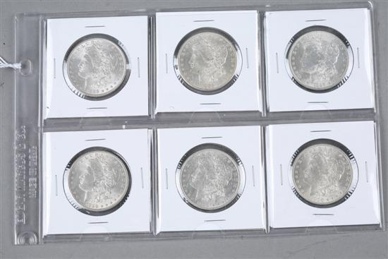 Appraisal: SIX MORGAN SILVER DOLLARS Years include -O -O -O -O