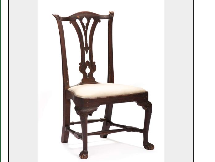 Appraisal: NEW ENGLAND CHIPPENDALE MAHOGANY SIDE CHAIR IN OLD SURFACE POSSIBLY