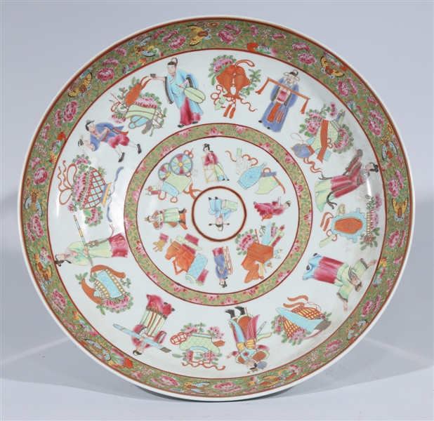 Appraisal: Large Chinese famille rose enameled porcelain charger with eight immortal