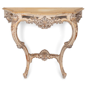 Appraisal: A Louis XV Style Carved and Painted Console TH TH