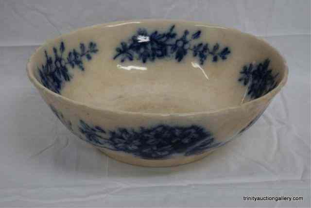 Appraisal: Antique American Flow Blue Wash BowlProduced 's to 's and