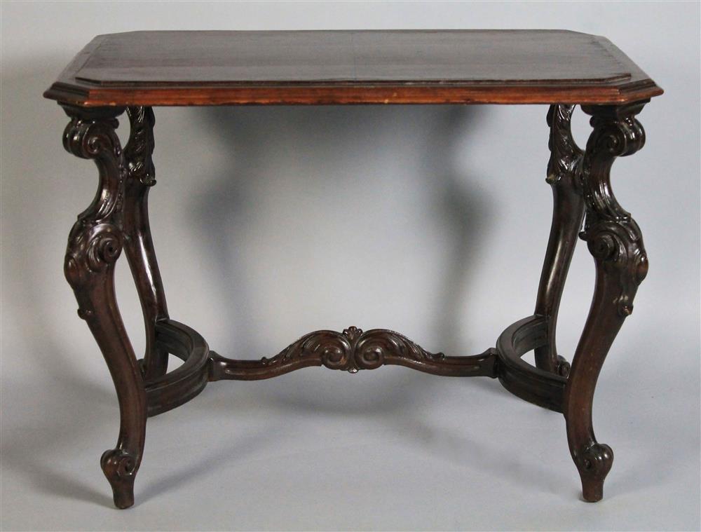 Appraisal: LOUIS XIV STYLE SIDE TABLE rectangular side table with molded