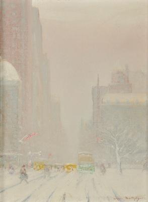 Appraisal: Johann Berthelsen American - New York in winter Oil on