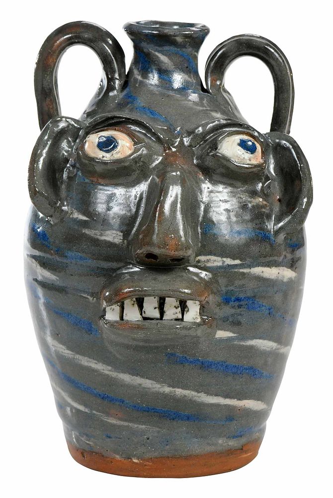 Appraisal: Burlon Craig Swirl Face Jug Vale North Carolina b d