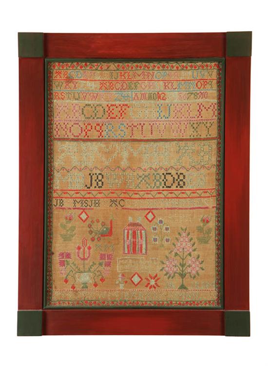 Appraisal: SAMPLER Scottish or American signed by thirteen-year-old Mary Boyle silk