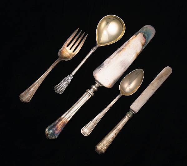 Appraisal: A group of silver flatware Comprising Danish silver group of