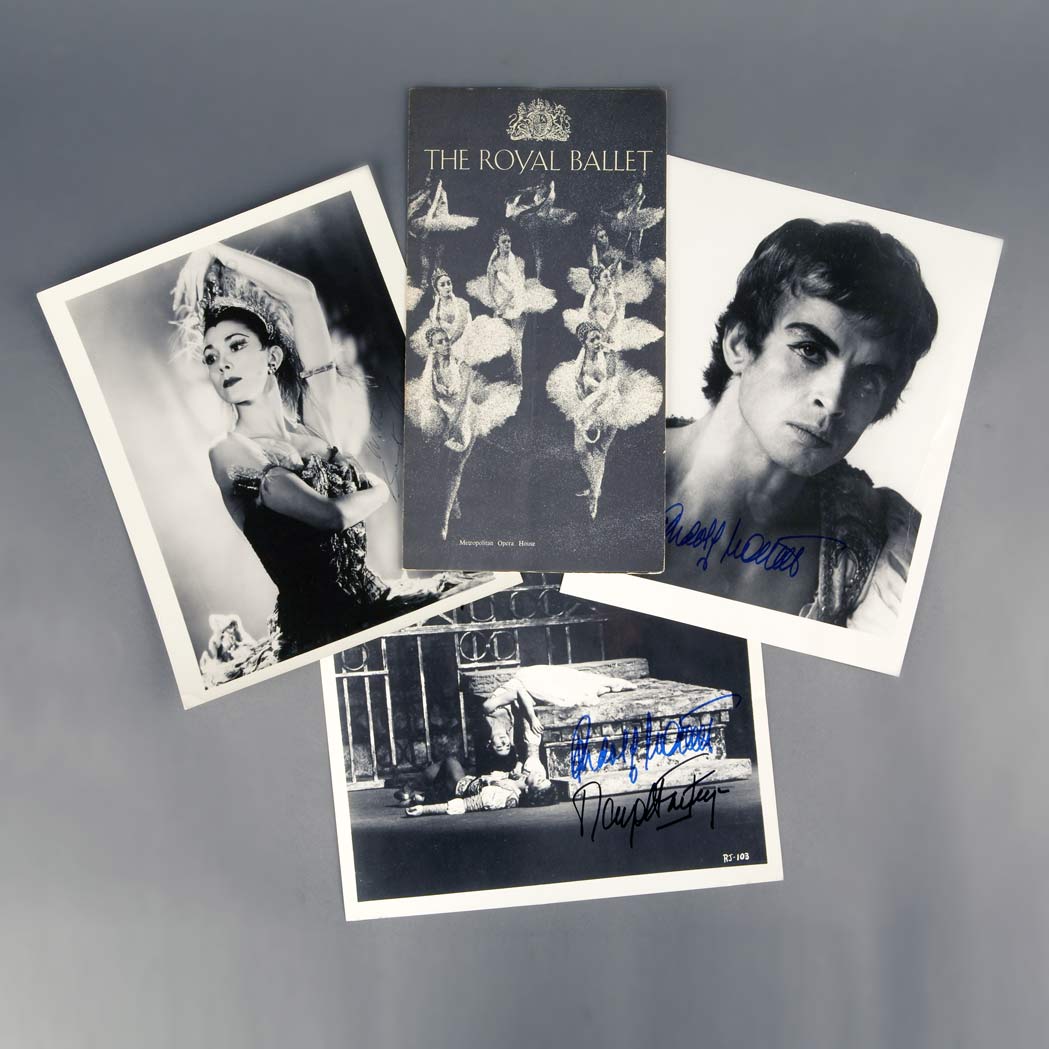 Appraisal: NUREYEV RUDOLF AND MARGOT FONTEYN Group of five signed photographs