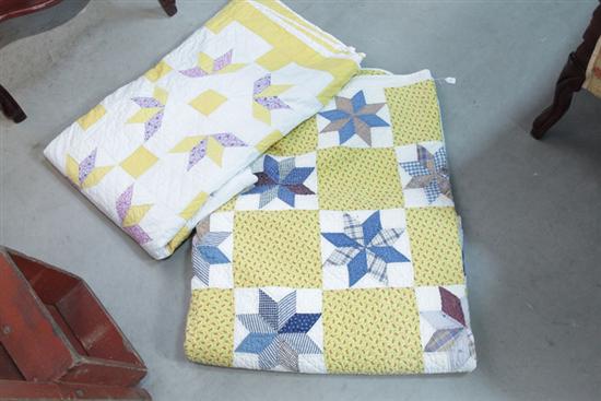 Appraisal: TWO QUILTS Including one cotton quilt in yellow and white