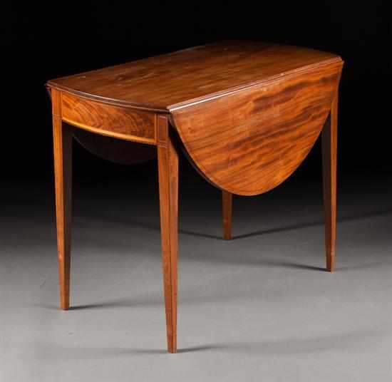 Appraisal: Federal inlaid mahogany Pembroke table Maryland circa stringer inlay half-round