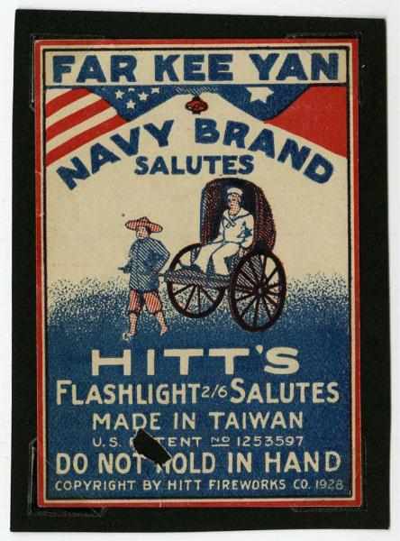 Appraisal: Hitt's Navy Brand -Pack Firecracker Label Class Manufactured by Far