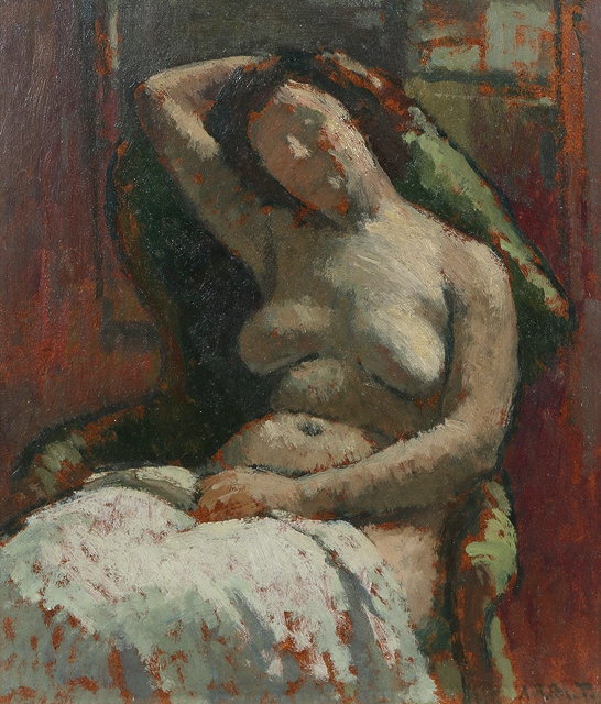 Appraisal: Ralph Middleton Todd British - Resting nude modelinitialled lower right