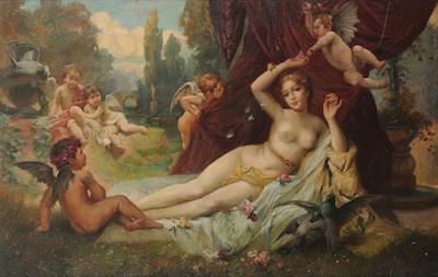 Appraisal: Oil Painting in the Style of Hans Zatzka Epiphany of