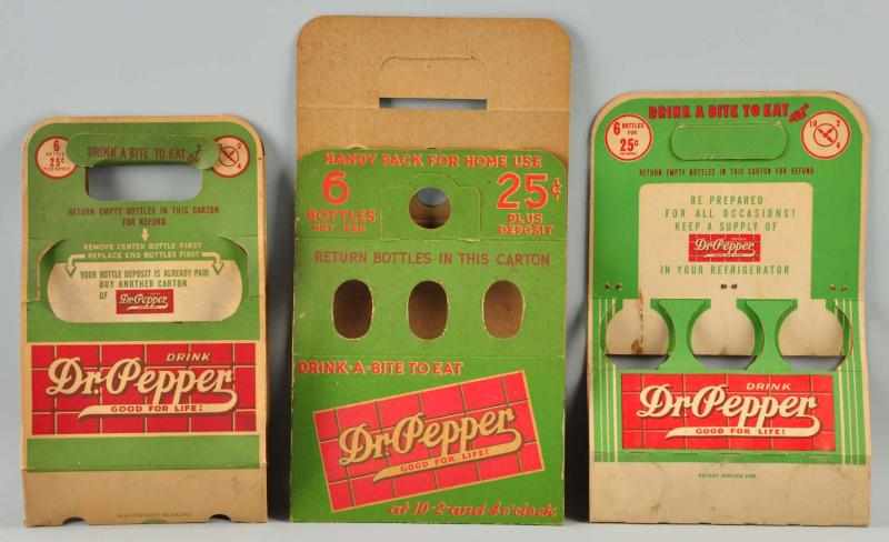 Appraisal: Lot of Cardboard Dr Pepper Carriers Description Late s to