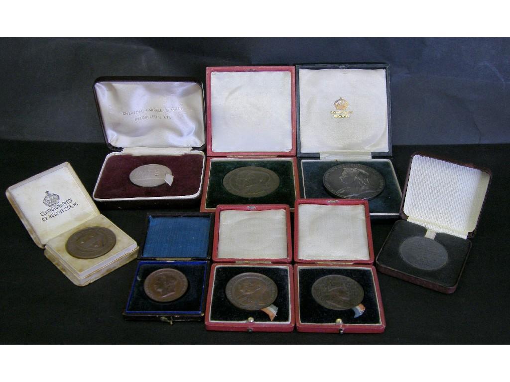 Appraisal: Collection of cased tokens to include Coronation of King Edward