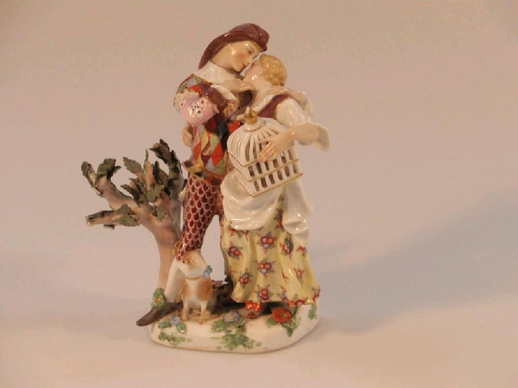 Appraisal: A thC continental porcelain figure group young lovers - the