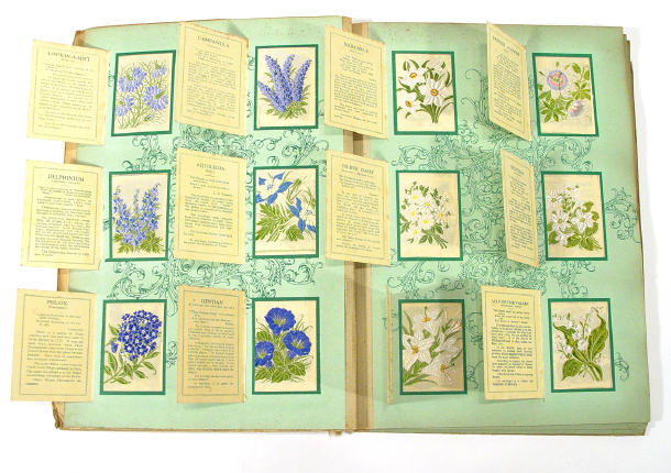 Appraisal: Collection of Kensitas silk flower cigarette cards in an album