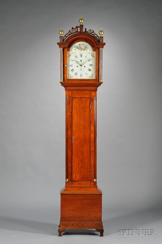 Appraisal: Federal Cherry Tall Clock Connecticut River Valley Massachusetts or Southern