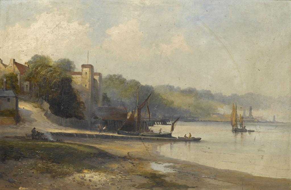 Appraisal: ROBERT ERNEST ROE - ON THE MEDWAY signed inscribed Medway