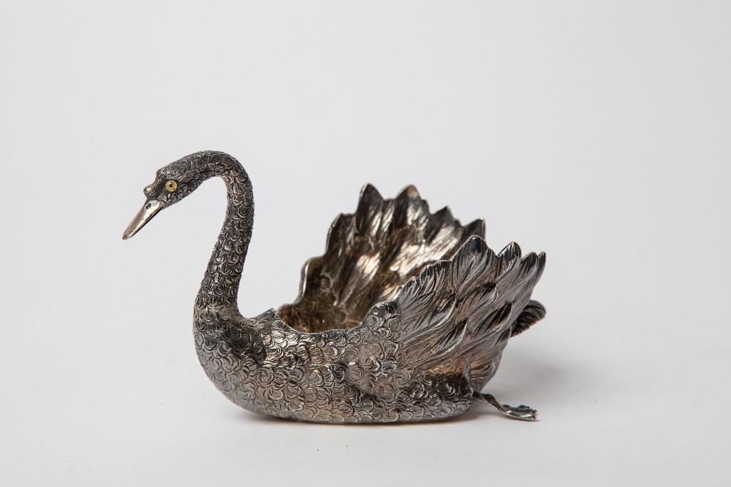 Appraisal: A BUCCELLATI STERLING SILVER SWAN DISH A fine sterling silver