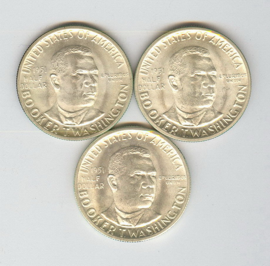 Appraisal: P D S BOOKER T WASHINGTON COM SET Half dollar