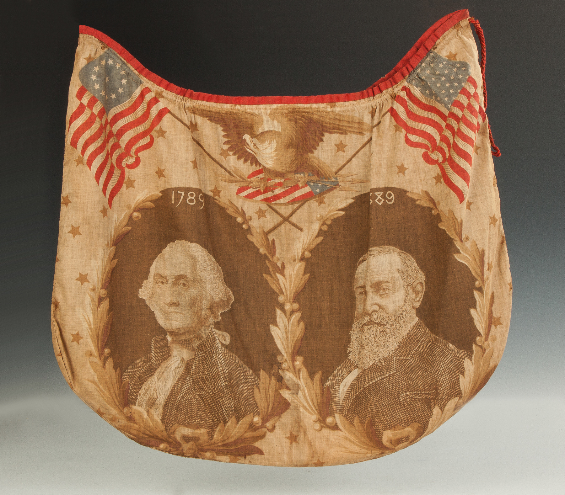 Appraisal: Political Printed Campaign Bag George Washington Benjamin Harrison - centennial