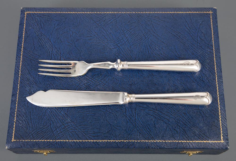 Appraisal: English Sterling Silver Fish Service for Twelve Mappin Webb Sheffield