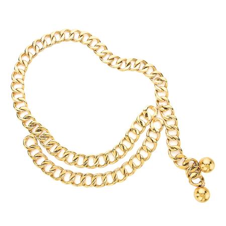 Appraisal: Chanel Gold-Tone Chain Link Belt Estimate -