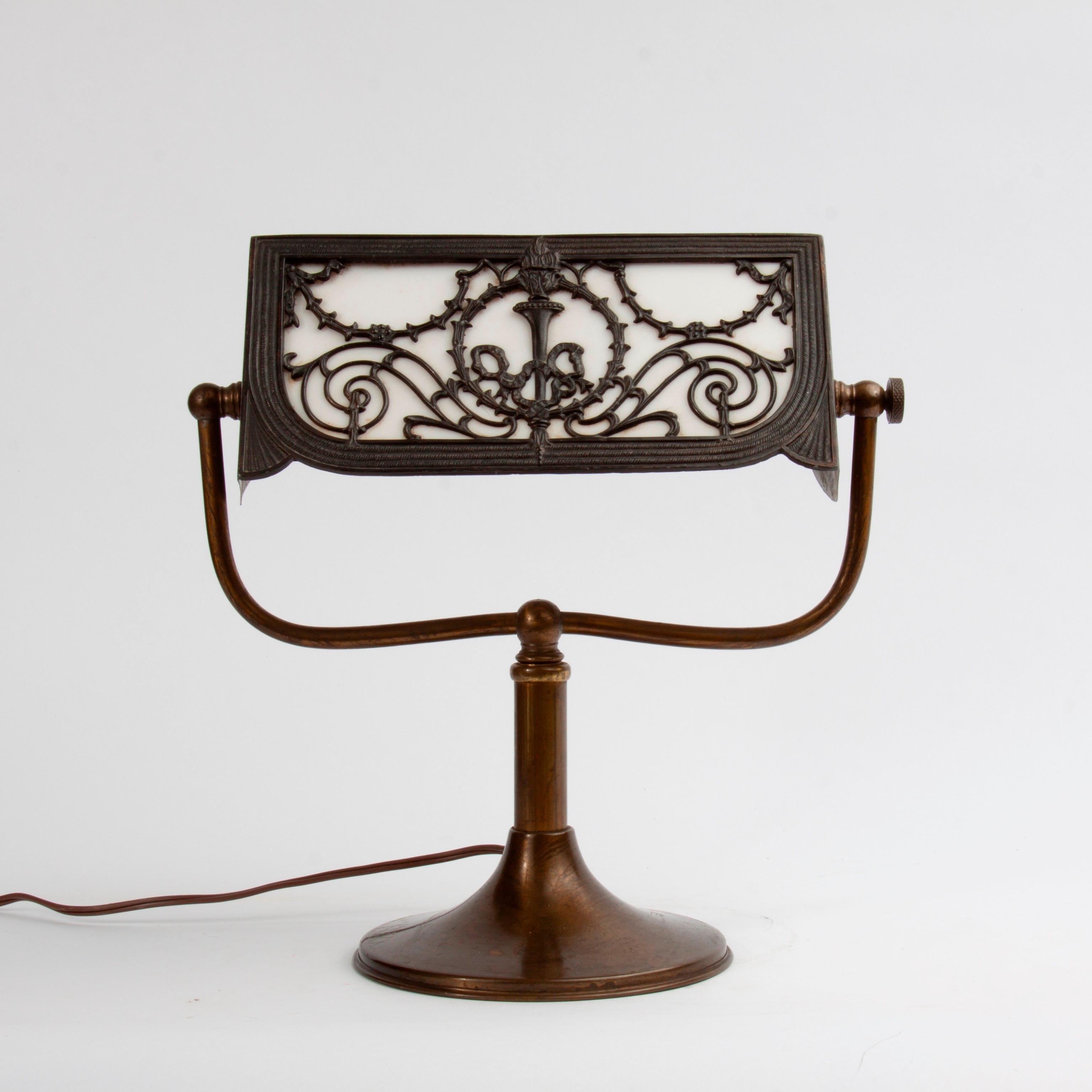 Appraisal: EARLY TH C DESK LAMP A cast metal and white