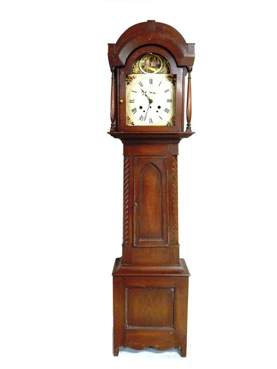 Appraisal: Tall case clock unsigned circa now contains a marriage of