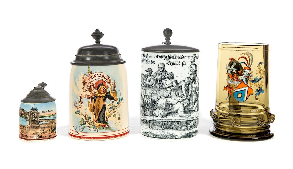 Appraisal: Antique German Beer Steins Excellent condition with no damage or