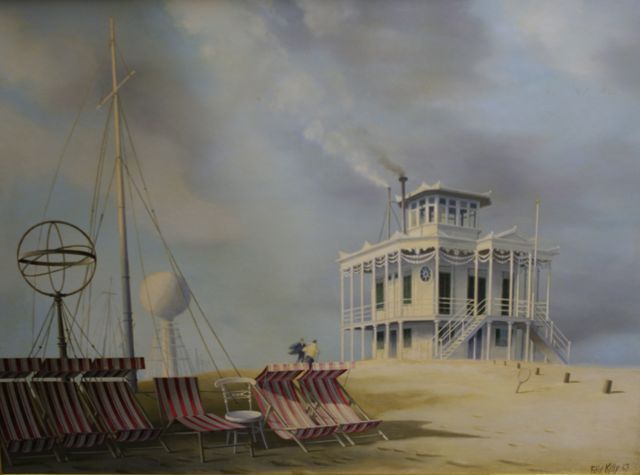 Appraisal: Felix Kelly New Zealander - Steamboat House Mississippi oil on