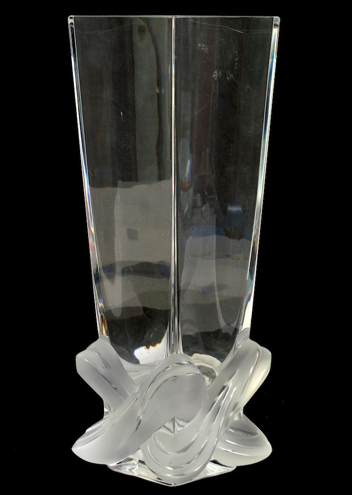 Appraisal: Lalique Lucca Crystal Vase Lalique Lucca crystal vase with tapered