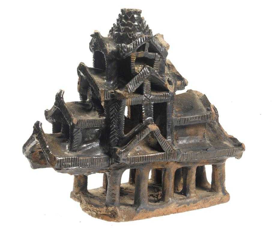 Appraisal: A TILEWORKS GLAZED EARTHENWARE MODEL OF A BUILDING TH CENTURY