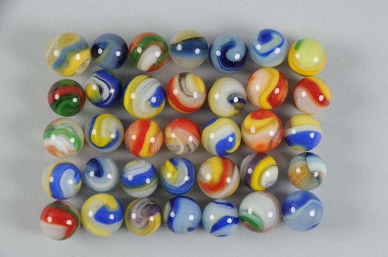 Appraisal: Assortment of Popeye Corkscrew Marbles Description Includes approximately marbles Not