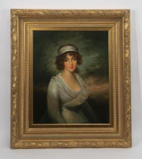 Appraisal: Edwardian style half portrait O c signed h Edwardian inspired