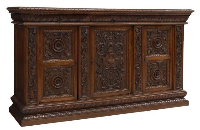 Appraisal: Italian Renaissance Revival ornately carved sideboard early th c having