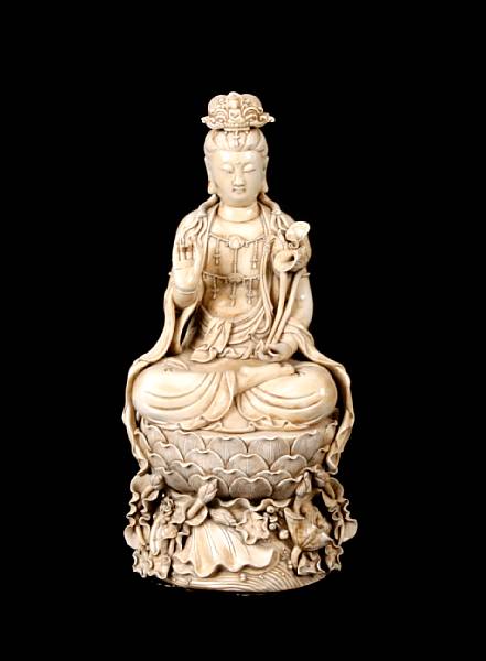 Appraisal: A Chinese Blanc-De-Chine porcelain Guanyin height in width in depth