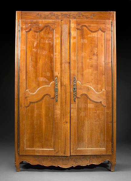 Appraisal: A Louis XV fruitwood armoire last quarter th century The