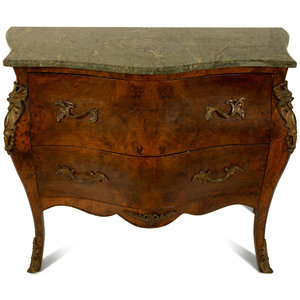 Appraisal: A Louis XV Style Gilt Metal Mounted Marble Top Bombe