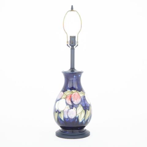 Appraisal: Moorcroft Wisteria Table Lamp c the pear-shaped body painted with