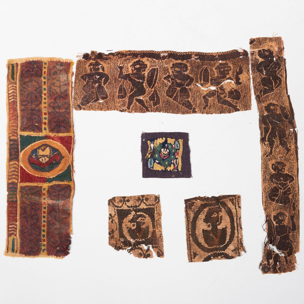 Appraisal: Group of Six Coptic Cloths The largest x in Note