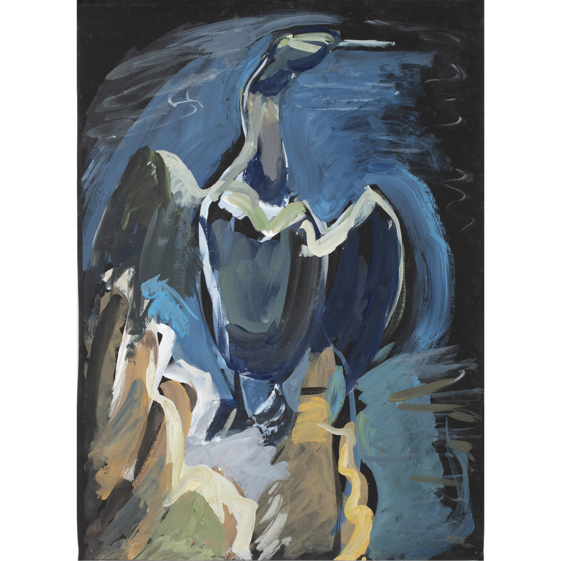 Appraisal: Jean Kellogg American - Cormorant - Point Lobos circa gouache